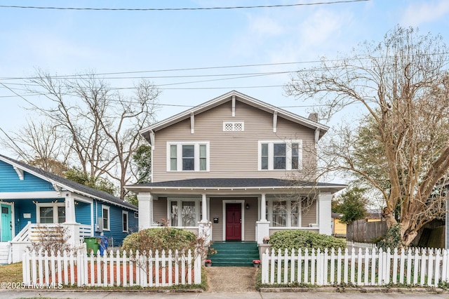 view of front of property with covered porch