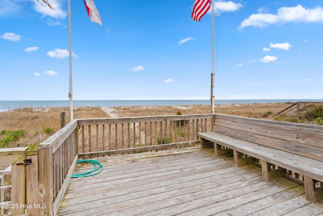 deck with a water view