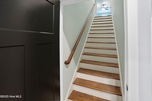 1611 Golfers Ridge Dr SE, Bolivia, NC 28422 - staircase with a ceiling fan