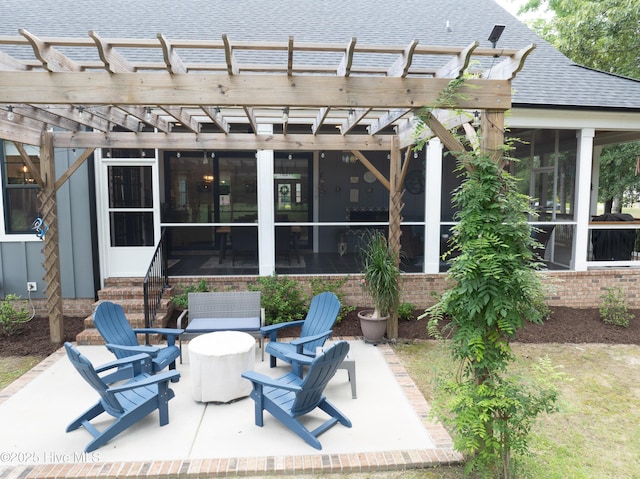 1611 Golfers Ridge Dr SE, Bolivia, NC 28422 - view of patio featuring a sunroom, a pergola, and a water view