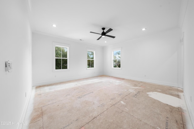 empty room with ceiling fan