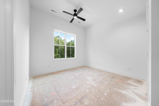 empty room with ceiling fan