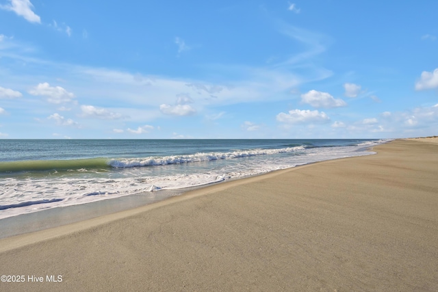 view of water feature featuring a view of the beach