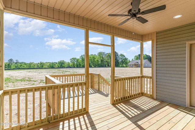 68 Tee Dr, Selma, NC 27576 - wooden deck with ceiling fan