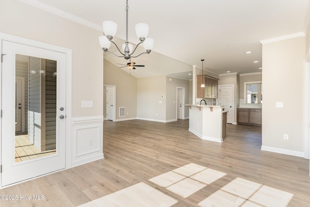 68 Tee Dr, Selma, NC 27576 - interior space with recessed lighting, light wood-style flooring, baseboards, and ornamental molding