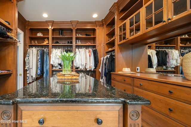 view of walk in closet