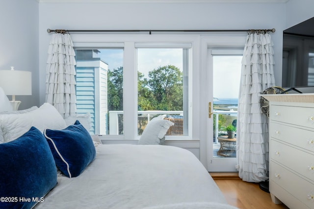 bedroom featuring wood finished floors