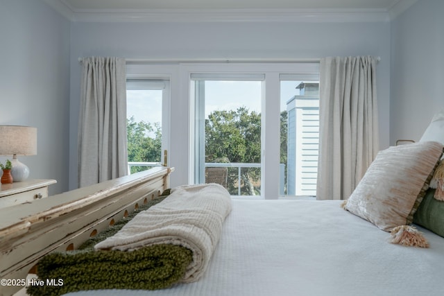 bedroom featuring ornamental molding