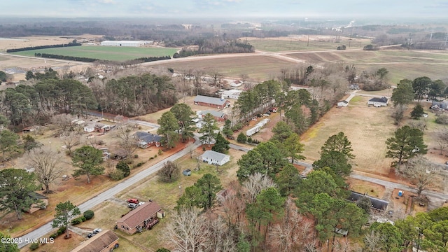 drone / aerial view with a rural view