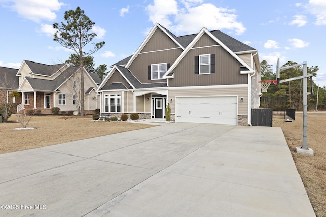 craftsman-style house with a garage