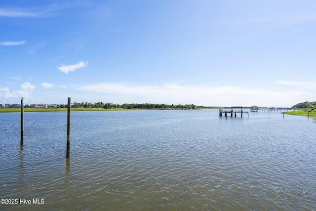 water view with a dock