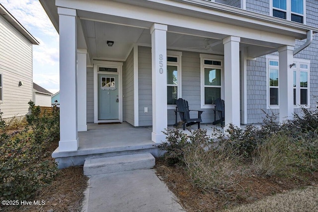 doorway to property with covered porch