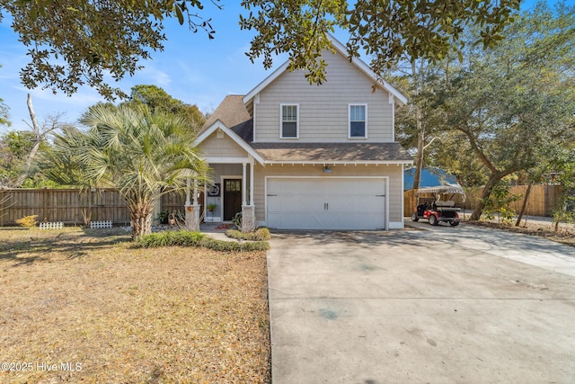 view of front of home with a garage