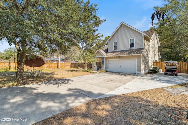 view of front of house with a garage