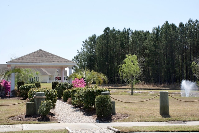 view of yard with a gazebo