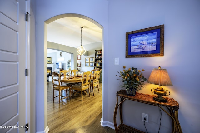 hall featuring hardwood / wood-style flooring