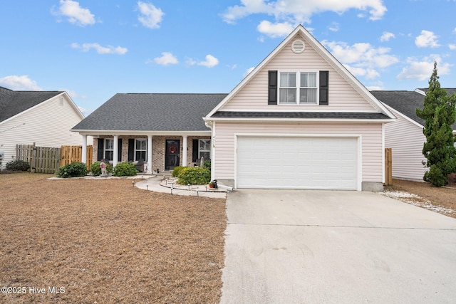 front facade with a garage