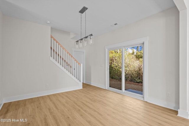 interior space featuring light hardwood / wood-style floors