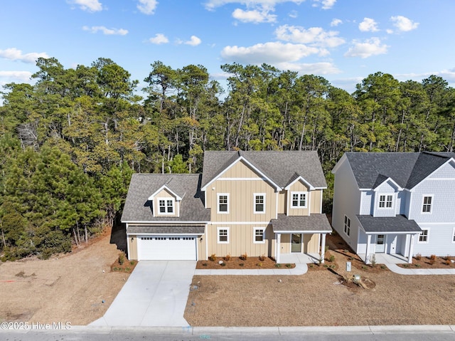 view of front of home with a garage