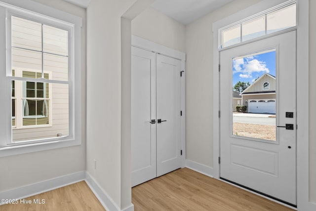 foyer featuring light hardwood / wood-style flooring