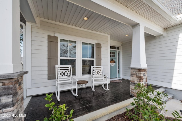 view of patio / terrace featuring covered porch