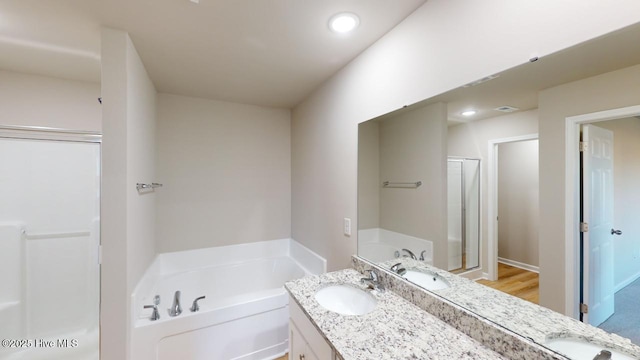 104 Bethany Pl, Goldsboro, NC 27530 - bathroom featuring independent shower and bath and vanity