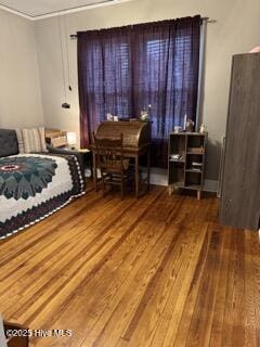 bedroom with hardwood / wood-style floors