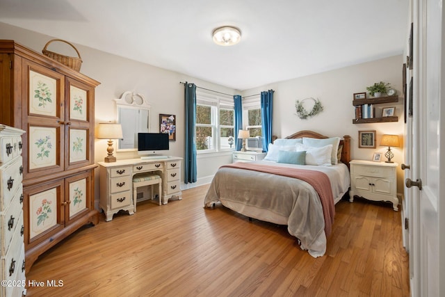 bedroom featuring light hardwood / wood-style flooring