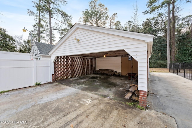 view of garage