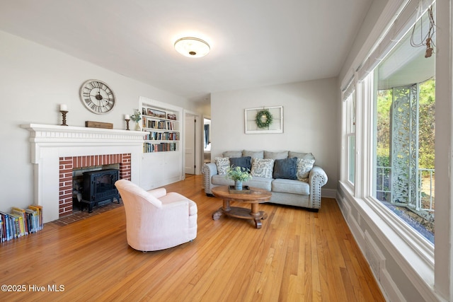 living room with wood-type flooring