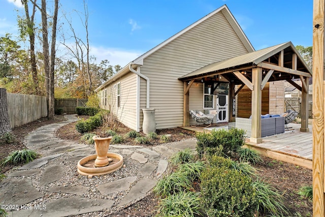 exterior space with a wooden deck