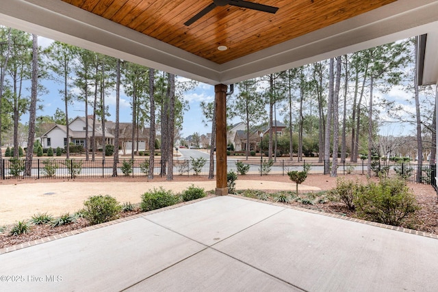 view of patio / terrace featuring ceiling fan