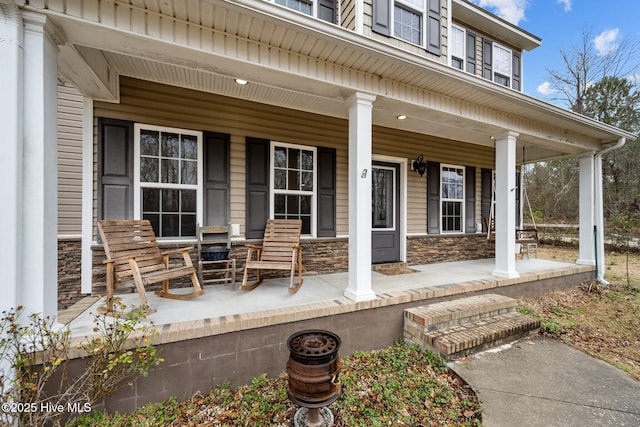 view of patio / terrace featuring covered porch