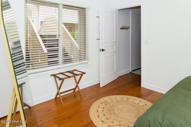 sitting room featuring hardwood / wood-style flooring