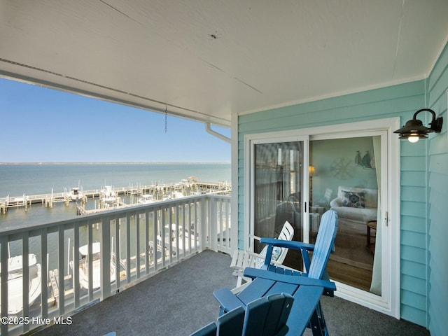 balcony with a water view