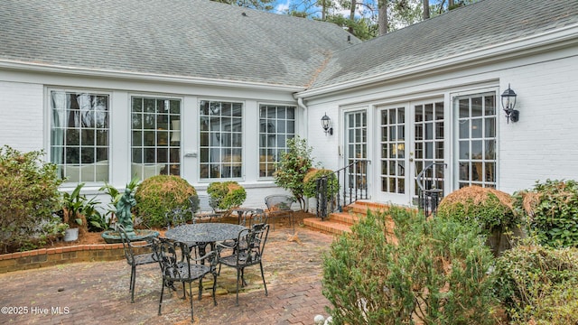 view of patio featuring french doors