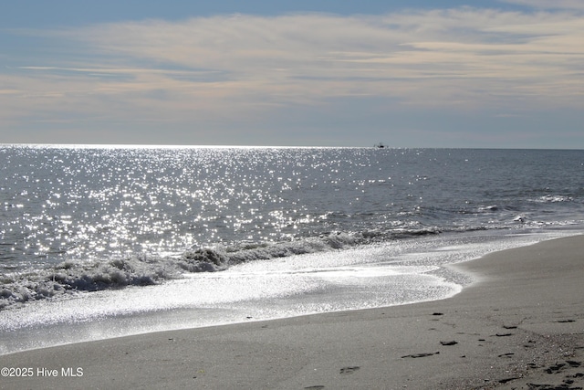 view of water feature featuring a view of the beach