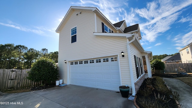 view of home's exterior featuring a garage