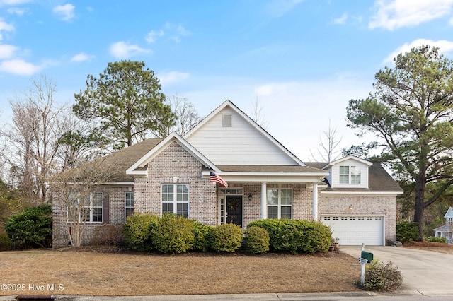 view of front facade with a garage