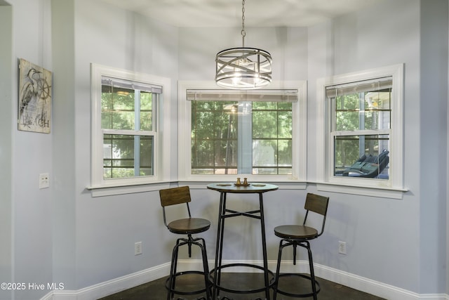 dining room with an inviting chandelier