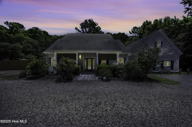 view of new england style home