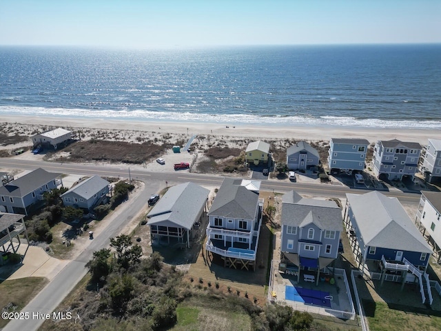 5228 E Beach Dr, Oak Island, NC 28465 - drone / aerial view with a beach view, a residential view, and a water view