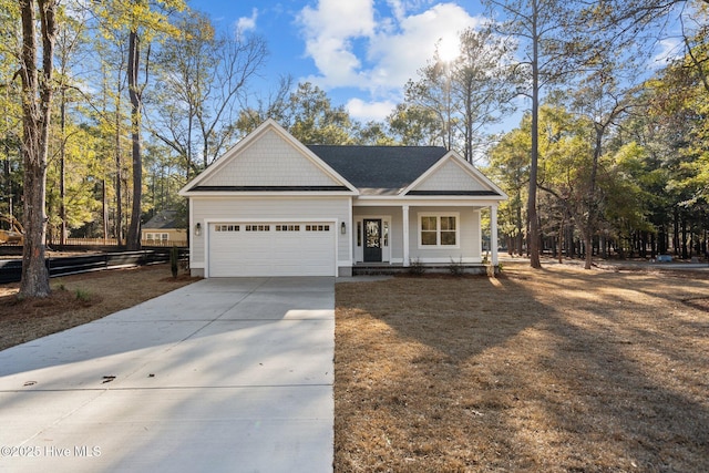 craftsman-style house featuring a garage