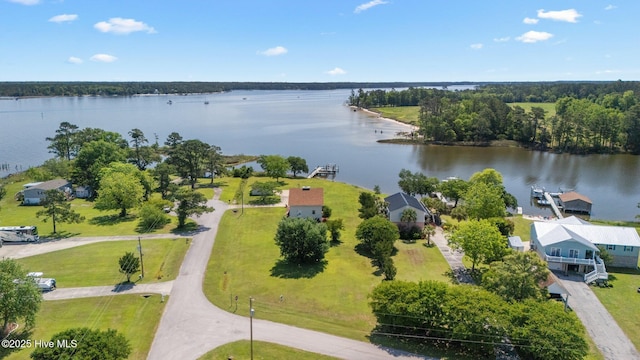 bird's eye view of a nearby body of water
