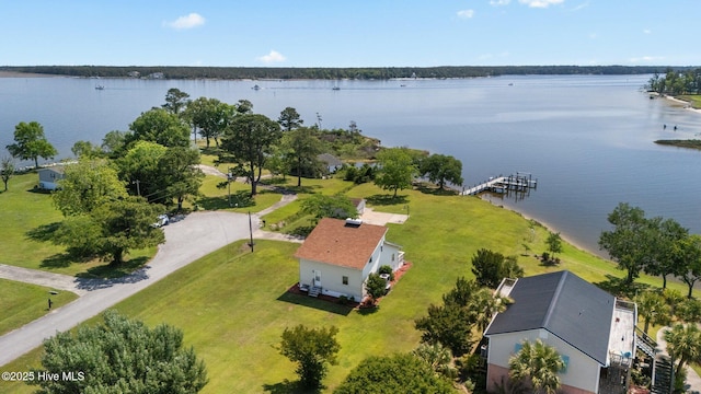 bird's eye view of a nearby body of water