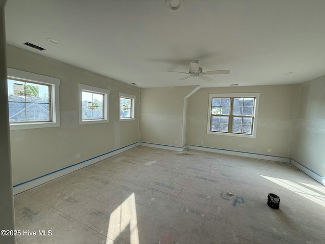 unfurnished room featuring ceiling fan