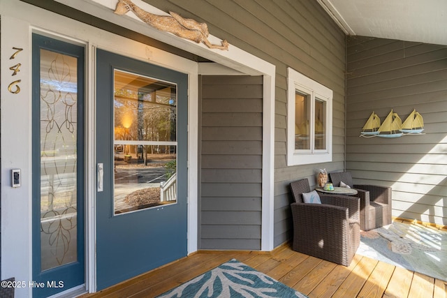 property entrance with a porch