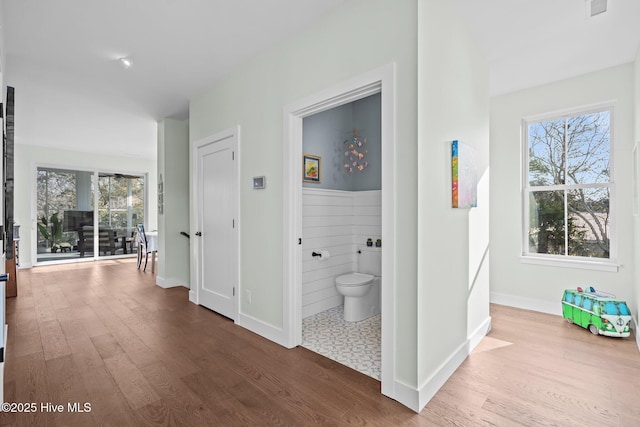 hall featuring hardwood / wood-style flooring