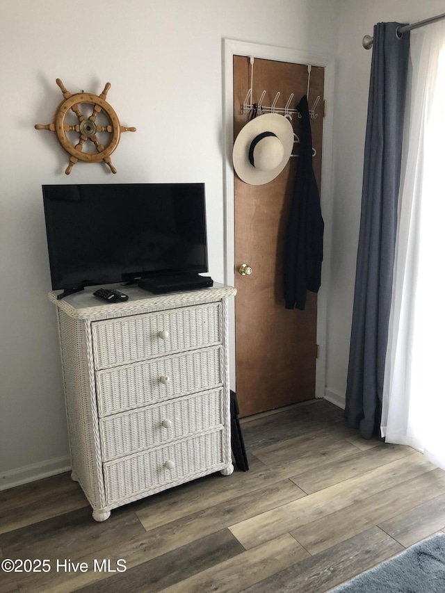 interior space with wood finished floors