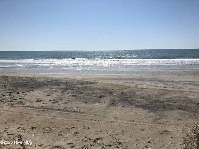 view of water feature featuring a beach view